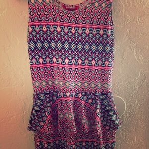 Retro print bodycon dress